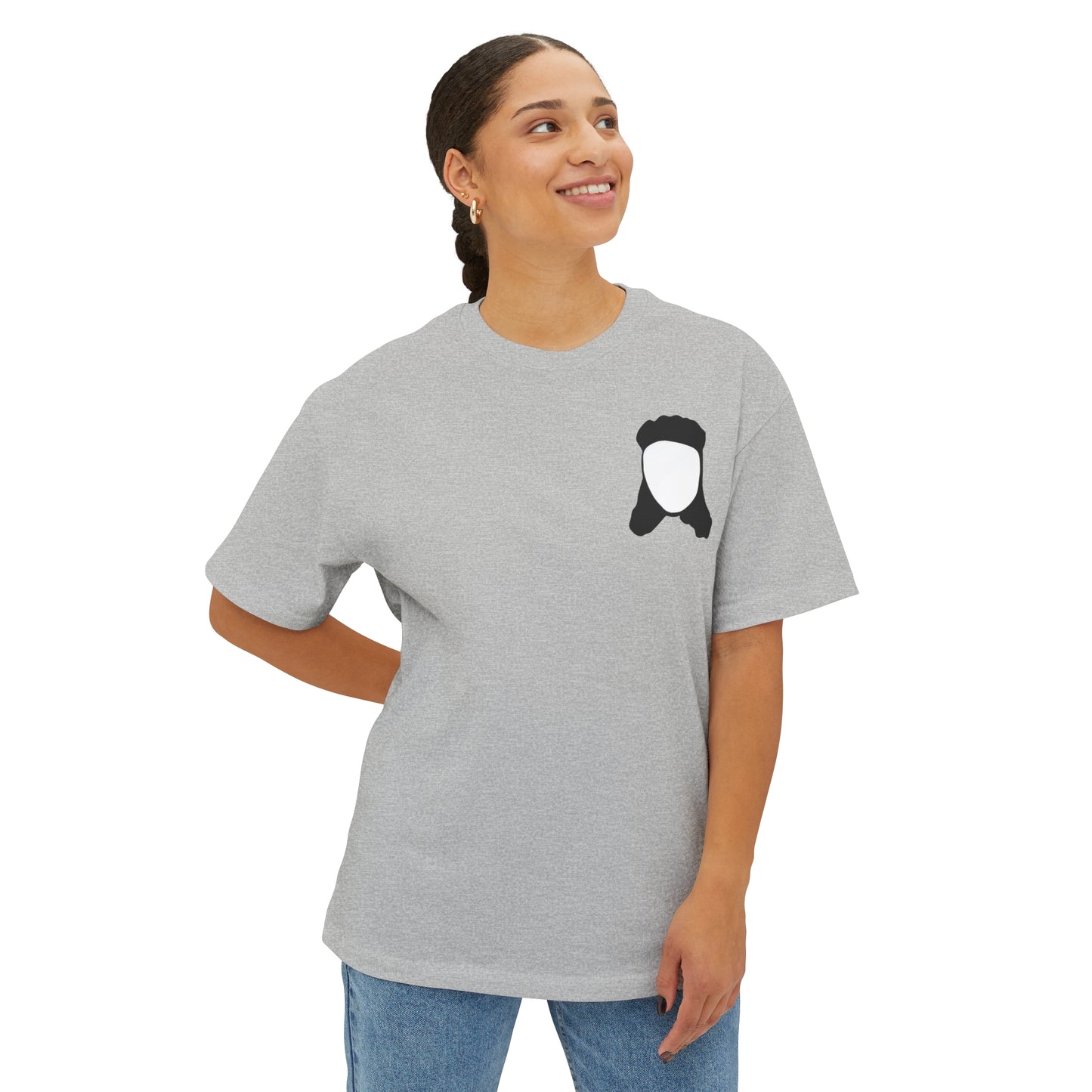 (small logo) Mullet Man (4 color options) Unisex Oversized Tee